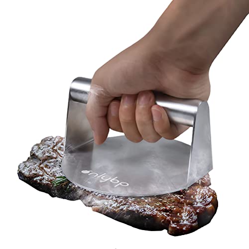 OnlyBP® Prensa para Hamburguesas de Acero Inoxidable - Aplastador de Hamburguesas Profesional para hacer Smash Burger - Material Antiadherente