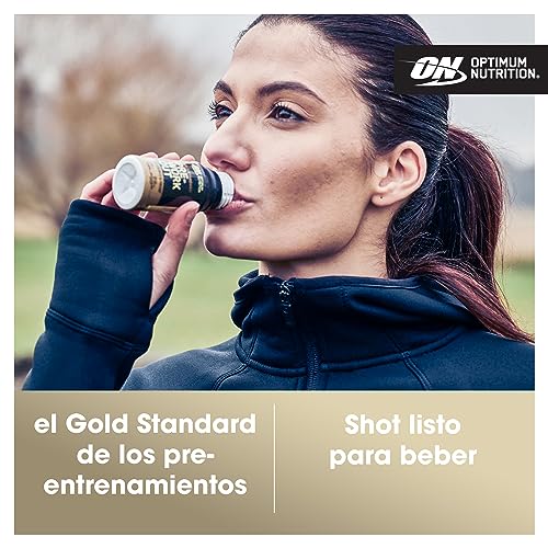 Optimum Nutrition Gold Standard Impulso de Energía Pre Entrenamiento, Complemento Alimenticio Listo para Beber con Beta Alanina, Cafeína, PerforMelon Boost, Sabor Lima Limón, Paquete de 12, 12 x 60 ml