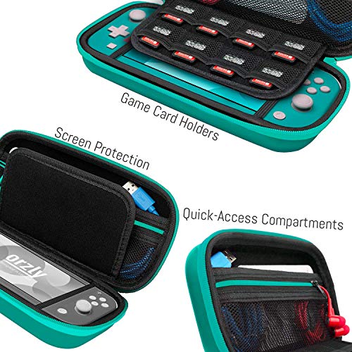 Orzly Funda para Nintendo Switch Lite – Estuche Protector rigida, para Llevar Nueva Switch Lite Consola (2019) y Sus Juegos y Accesorios - Turquesa BLU