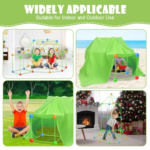 OSDUE 156 PCS Tienda de Campaña DIY para Niños, Tienda de Juguetes DIY, Kit de Construcción de Fuerte DIY, Kit de Construcción de Fuerte para Niños, Juguetes de Construcción DIY, Tienda de Juegos