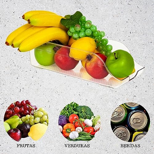 (Pack 1 Unidad) Organizador de latas para Nevera. Dispensador de Botellas de Agua para frigorifico. Caja de almacenaje de Comida para la Cocina. (1)