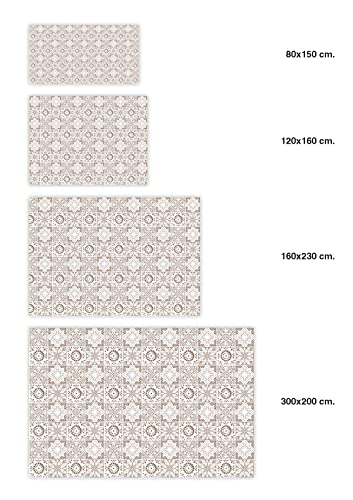 Panorama Alfombra Vinílica Hidráulica Granada Marrón 40x80 cm - Alfombra Cocina Vinilo - Alfombra Salón Antideslizante e Ignífuga - Alfombras Grandes - Alfombras PVC