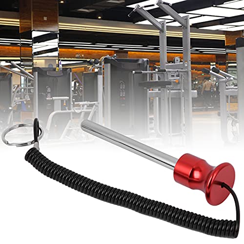 Pasador de Pila Peso, Pin Apilamiento Pesas Pasadors Pilas para Gimnasio Pasador Pila de Pesas con Cuerda Tracción Accesorios Repuesto Extensible Universal Ejercicio Ejercicios Oficina(Rojo)
