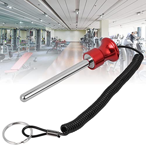 Pasador de Pila Peso, Pin Apilamiento Pesas Pasadors Pilas para Gimnasio Pasador Pila de Pesas con Cuerda Tracción Accesorios Repuesto Extensible Universal Ejercicio Ejercicios Oficina(Rojo)