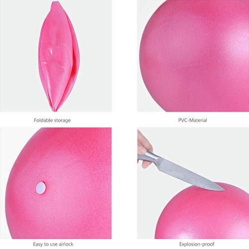 Pelota de Pilates de 25 cm Pelota de Ejercicio Pequeñas Anti-Burst Suave Balones de Ejercicio Fitness Antideslizante Entrenamiento para Yoga, Gimnasio, Masaje y Pilates en Casa y Oficina (Púrpura)