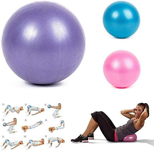 Pelota de Pilates de 25 cm Pelota de Ejercicio Pequeñas Anti-Burst Suave Balones de Ejercicio Fitness Antideslizante Entrenamiento para Yoga, Gimnasio, Masaje y Pilates en Casa y Oficina (Púrpura)