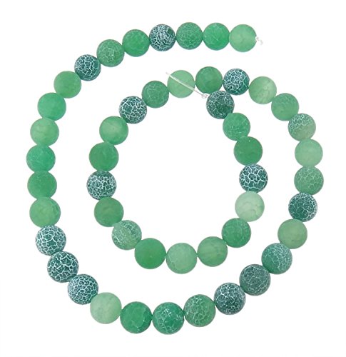Perlas de piedras preciosas de 6 mm, 8 mm, 10 mm, ágata esmerilada, redonda, piedra natural esmerilada, perlas semipreciosas (verde, 10 mm – 12 unidades)