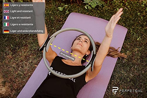 Perpetual® Aro de Pilates Tonificador Muscular - 5 Colores de Anillos Disponibles - Fitness y Yoga - Entrenamiento de Piernas, Glúteos, Abdominales y Suelo Pélvico - Gimnasio en Casa - Magic Circle