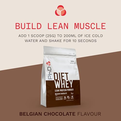 PhD Nutrition Proteína Whey, 40 Porciones, Proteína Magra En Polvo - Chocolate Belga 1Kg