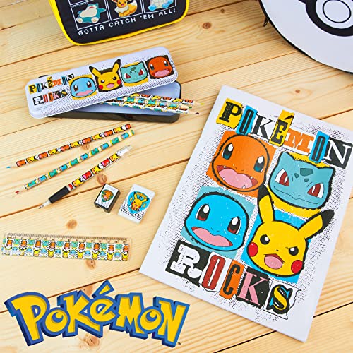 Pokemon Libretas Niños, Diario Secreto Niña Niño con Candado, Set Cuaderno, Set Papelería para Niños, Kit Utiles Escolares (Juego de papelería)