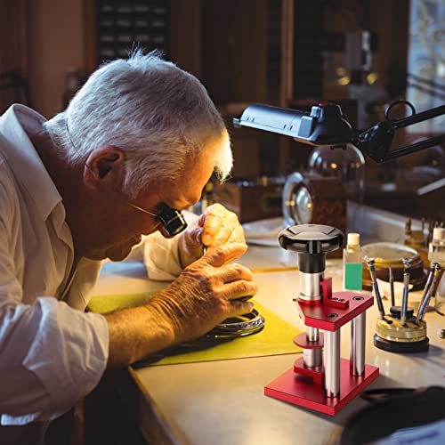 Prensa de Cristal de Reloj, Herramienta de Prensa de Reloj de Cristal Conjunto de Herramientas de Reparación de Reloj Profesional Con 20 Matrices de Reparación de Prensado para Reparación de Reloj