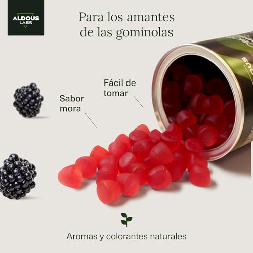 Probióticos Intestinales Gominolas | 120 Gummies sabor natural a Mora | Flora intestinal, Gases, Hinchazón | Bifidobacterium, Lactobacillus, Vitamina C, B3, B5, B6 | Para los amantes de las gominolas