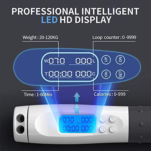 PROIRON Comba De Saltar, Cuerda Saltar ​Con Contado Comba De Crossfit Alta Velocidad Sin Cable Cuerda Para Saltar Longitud & Ponderada Ajustable, Para Casa, Al Aire Libre,Hombres, Mujeres(Gris)