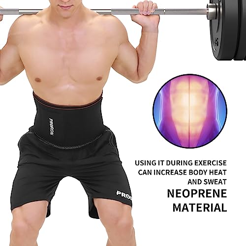 PROIRON Faja Reductora Abdomen Mujer y Hombre, Fajas Adelgazante de Neopreno para Gimnasio, Cinturón Lumbar Abdominal para ​Fitness y Deporte, Faja Lumbar Abdominal con Efecto Sauna