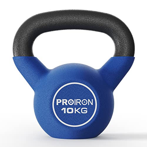 PROIRON Pesa Rusa, Kettlebell Hierro Fundido con Revestimiento de Neopreno para fisicoculturismo y Entrenamiento con Pesas 10kg