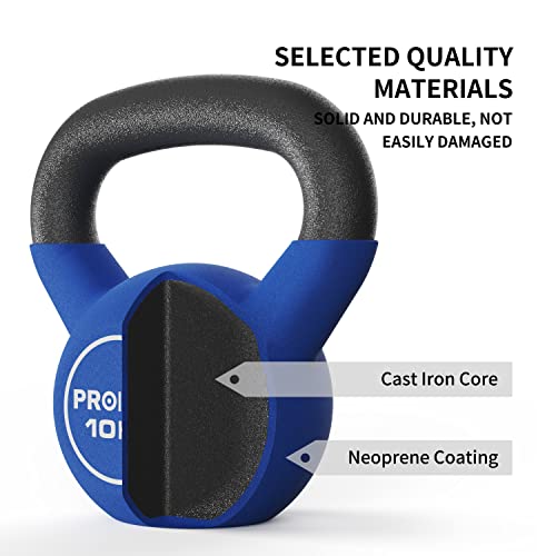 PROIRON Pesa Rusa, Kettlebell Hierro Fundido con Revestimiento de Neopreno para fisicoculturismo y Entrenamiento con Pesas 10kg