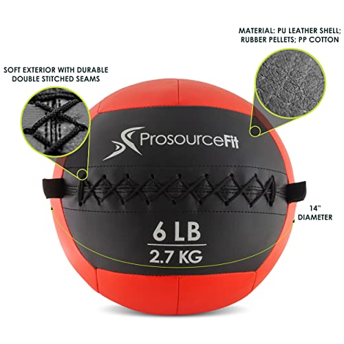 ProsourceFit Medicina Suave Balón Medicinal, Unisex, Rojo, Talla única
