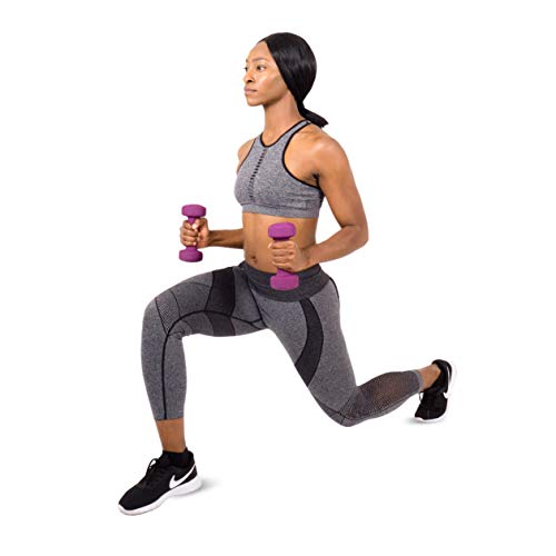 ProsourceFit Neoprene Mancuernas, Unisex-Adult, Morado, 5 LB