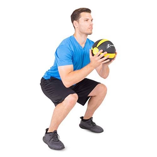 ProsourceFit Rubber 6 LB Weighted Medicine Ball, Yellow