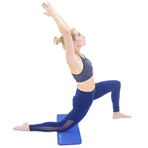 ProsourceFit Yoga Knee Pad Cushion, 5/8-Inch Thickness, Blue