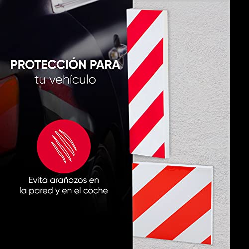 Protector Columnas Garage Reflectante – Protector de Esquinas y Pared de Garage (4 Unidades 40x20x2cm + 2 Unidades 20x20x2cm)
