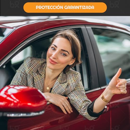 Protector Columnas Garaje |4 Unidades| Se Adapta a Columnas Circulares, Protector Parking Reflectante - Protector Puertas y paragolpes Coche (2 Ud 40x25x2cm Flexible + 2 Ud 25x20cm Lisas) (Rojo)