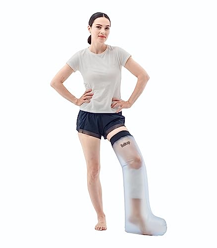 Protector escayola pierna adulto. Funda impermeable ducha o piscina. Protector estanco. Funda protectora venda. Cubre escayola pierna de silicona resistente. Funda pierna escayolada:tatuaje o lesión