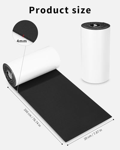 Protector Pared Garaje, 2m x 20cm x 4mm Protector del Borde Garaje Pared Autoadhesivos, Protectores Columnas Impermeable, Protección Garaje Parking, Negro