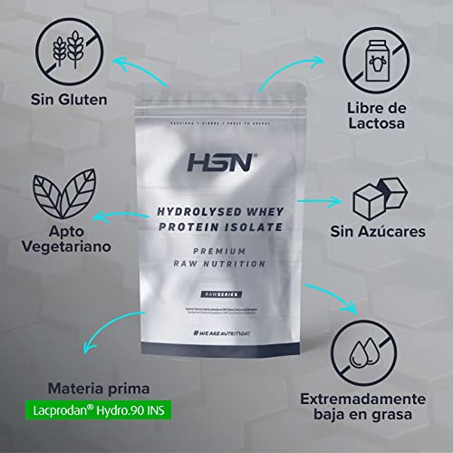 Proteína Sin Lactosa de HSN | Sin Sabor 500 g = 17 Tomas por Envase | Aislado de Proteína Hidrolizada de Suero Lácteo | Hydro Whey | No-GMO, Vegetariana, Sin Gluten