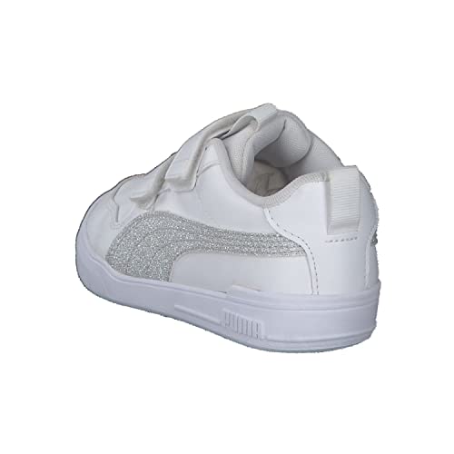 PUMA Puma Multiflex Glitz FS V PS, Zapatillas deportivas, Unisex niños, Puma White-Puma Silver, 32 EU