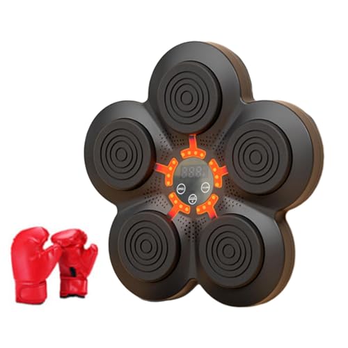 Qianly Máquina de Boxeo Musical Entrenador de Boxeo Musical Objetivo de Pared de Boxeo Musical para el hogar, Gimnasio, Taekwondo, coordinación de Respuesta, con Guantes para niños
