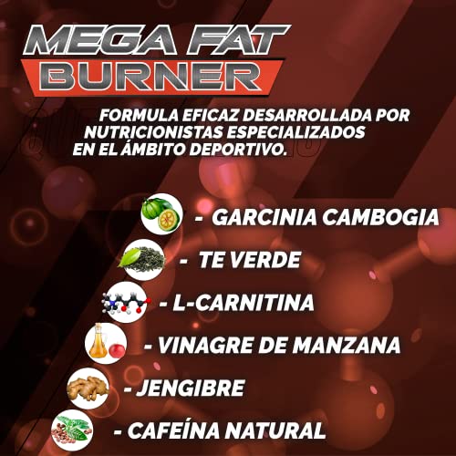 Quemagrasas potente para Adelgazar | Elimina grasa muy rápido, supresor del apetito y estimulante del metabolismo | Garcinia Cambogia, L-Carnitina, Té Verde | Fórmula natural | 100 cápsulas