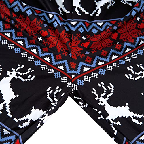 Rave on Friday Navidad Mujer Leggings de Invierno Copo de Nieve Elk Reno Impreso Leggings de Yoga para Mujer Gimnasio Fitness Correr Pilates Medias Pantalones Pitillo L