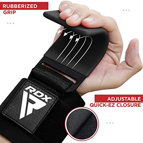 RDX Levantamiento Peso Gancho Correas de Agarre, Antideslizante Recubiertos de Goma, 8mm Neopreno Gimnasio Muñequeras Pesas Hook Straps, Powerlifting Deadlift Musculacion Elevación Deportivas