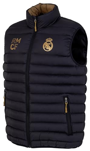 Real Madrid - Chaqueta sin mangas (colección oficial), Negro , L