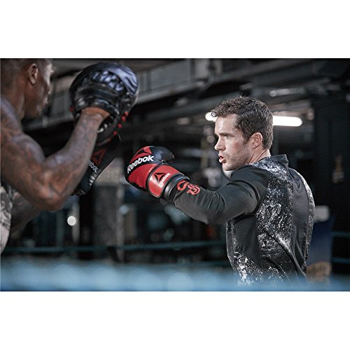 Reebok rscb-10040rdbk Combate Piel Guantes de Entrenamiento, Color Rojo/Negro, RSCB-10070RDBK, Rojo/Negro