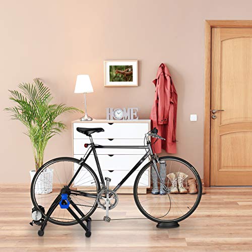 Relaxdays Rodillo Bicicleta Plegable para Ruedas de 26-28 Pulgadas, Antideslizante, Acero, 41 x 54,5 x 60 cm, Negro