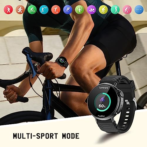 Reloj inteligente Ultra Hombre mujer con llamadas y WhatsaApp (recibir/hacer llamada),1,52" redonda pantalla HD fitness tracker con Monitor Sueño,smartwatch con 120+ Deportes Modos para Android iOS