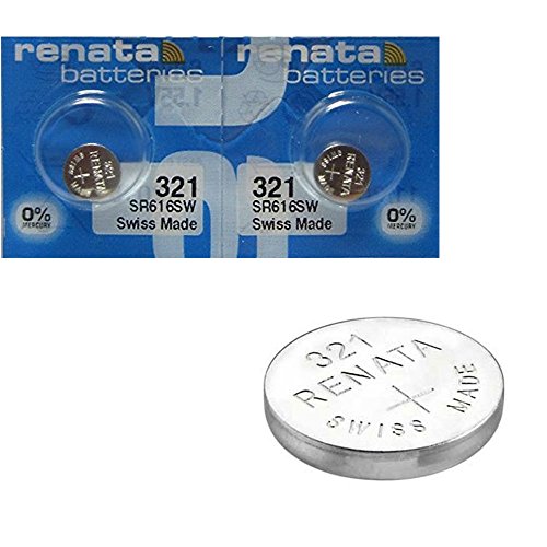 Renata 321 SR616SW - 2 pilas de reloj de óxido de plata sin mercurio, 1,55 V