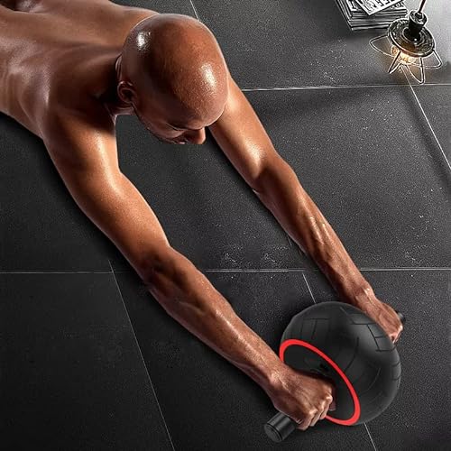Retoo Rodillo de abdominales negro para hombres y mujeres, entrenador abdominal, rodillo AB Wheel, entrenador abdominal para el hogar, ideal como entrenador de fitness, abdominales, entrenamiento