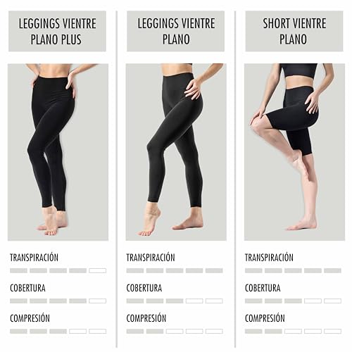 Risalti Leggins Mujer Vientre Plano Plus Cubrientes - Leggings Mujer de Cintura Alta Contenitivos Elásticos Microfibra, Leggins Deportivos Mujer, Mallas Deporte Mujer Sin Costuras - Made in Italy