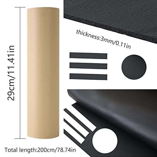 Rollo de Goma Eva de Espuma Autoadhesiva 3mm de Espesor con Respaldo Adhesivo Cortada a Múltiples Dimensiones y Longitudes para DIY 200 x 29 cm Negro