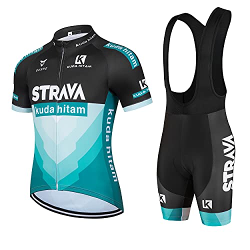 Ropa de Ciclismo Maillot Ciclismo Hombre Completo Camiseta + Pantalones Cortos 5D Gel Acolchado - Mod01 Verde - XL