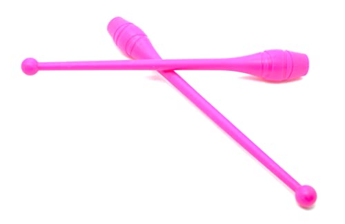 Rosa 2 x Mujeres Palos de Gimnasia (36cm) (83g) Pesas de Gimnasio para Mujeres Bastones de Gimnasia de Baile, Gym Mazas, Palos de rítmica, Gimnasia rítmica de Principiantes