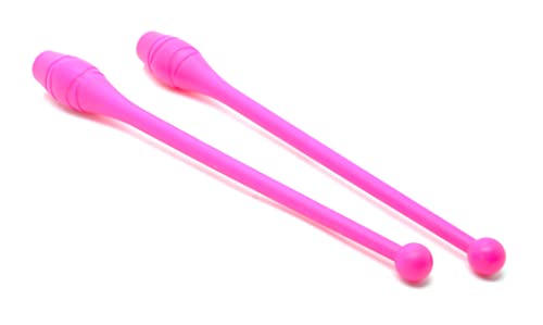 Rosa 2 x Mujeres Palos de Gimnasia (36cm) (83g) Pesas de Gimnasio para Mujeres Bastones de Gimnasia de Baile, Gym Mazas, Palos de rítmica, Gimnasia rítmica de Principiantes