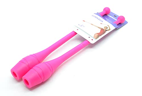 Rosa 2 x Mujeres Palos de Gimnasia (36cm) (83g) Pesas de Gimnasio para Mujeres Bastones de Gimnasia de Baile, Gym Mazas, Palos de rítmica, Gimnasia rítmica de Principiantes