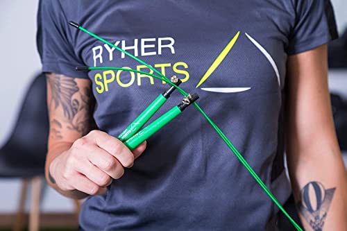 Ryher Cuerda para Saltar Kit - Comba Crossfit, Fitness y Ejercicio (Verde)