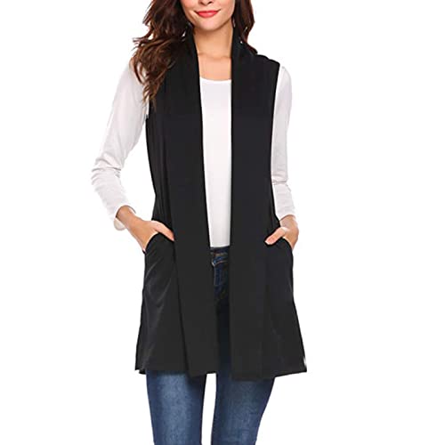 SARGE Chaleco Largo para Mujer Primavera Verano cárdigan sin Mangas Chalecos sólido Casual señoras Traje Elegante Suelto Moda Dropshipping