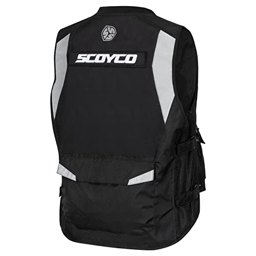 Scoyco Malla de la motocicleta chaleco de seguridad reflectante sin mangas con CE blindado Hombres Chaleco de carreras de motocross
