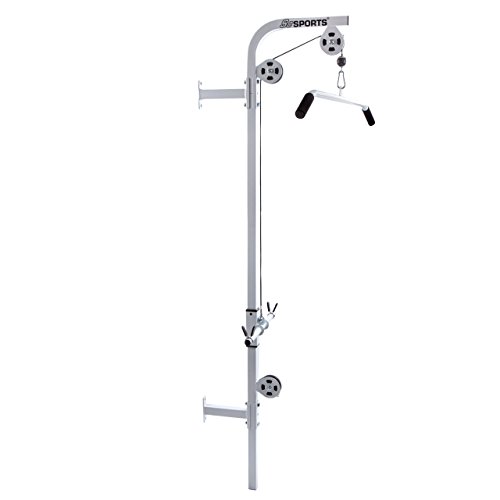 ScSPORTS® Lat Puller para Montaje en Pared - Tirador de Cable, Barra de Tirador de Lat, Barra de Tríceps, Antideslizante, Acero - Entrenamiento de Fuerza, Fitness, Gimnasio en Casa, Musculación